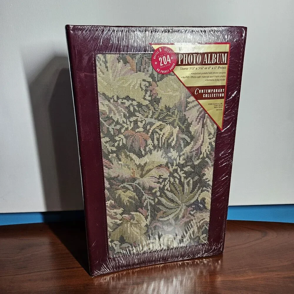 1995 KLEER VU Photo Album Retro Floral Tapestry Sealed Holds 204 4